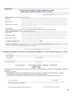 Polish Vocational Qualification Exam Declaration