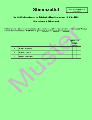 Neunkirchen Local Council Election Ballot