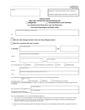 German Candidate Nomination Form