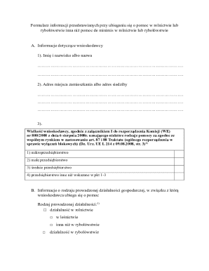 EU Agricultural and Fisheries Aid Information Form