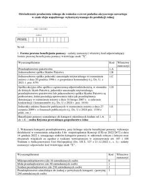 Polish Agricultural Producer Tax Refund Declaration