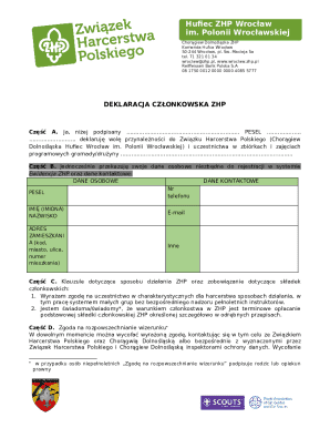 ZHP Membership Declaration Form