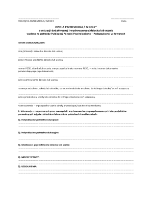 Kindergarten School Opinion Form