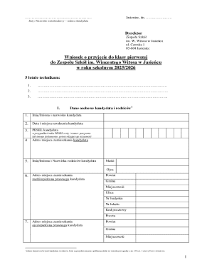 Polish School Admission Application Form