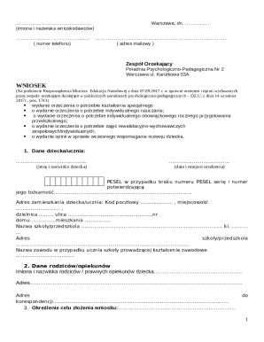 Special Education Needs Application Form
