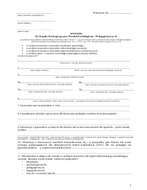 Polish Special Education Needs Application Form