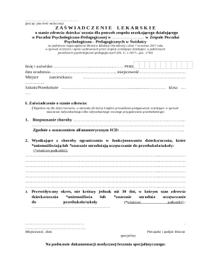 Medical Certificate for Educational Needs