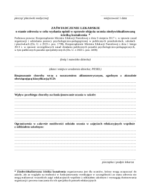 Medical Certificate for Individualized Education Path