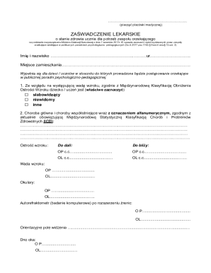 Medical Certificate for Student Health Assessment