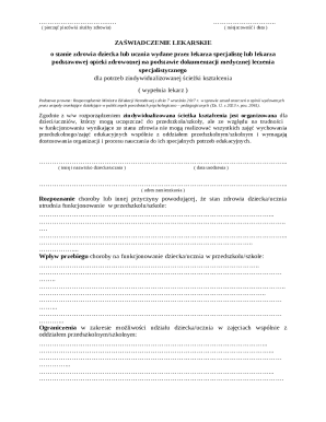 Medical Certificate for Individualized Education Path