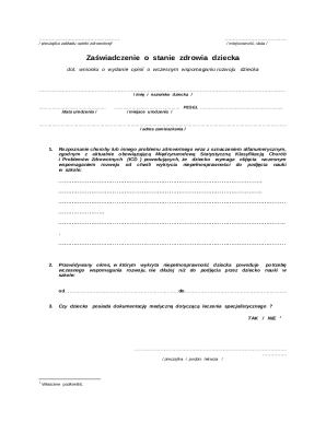 Polish Child Health Certificate