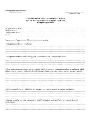 Medical Certificate for Child Health Status