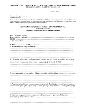 Medical Certificate for Disability Assessment