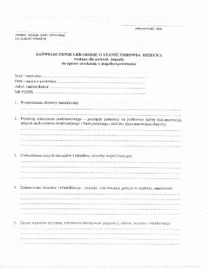 Medical Certificate for Child's Health Status