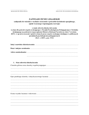 Medical Certificate for Special Education