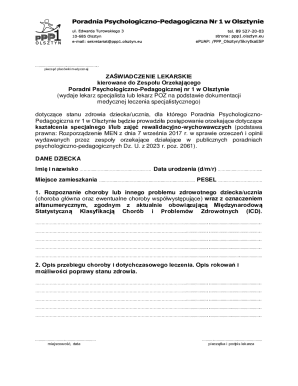 Medical Certificate for Special Education