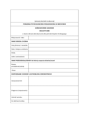 Medical Certificate for Visual Impairment
