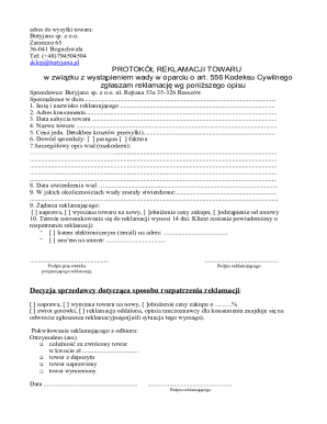 Product Complaint Protocol