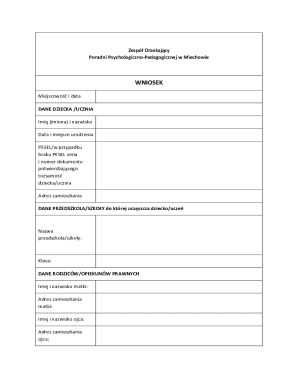 Polish Educational Support Request Form - Blank Fillable Template ...