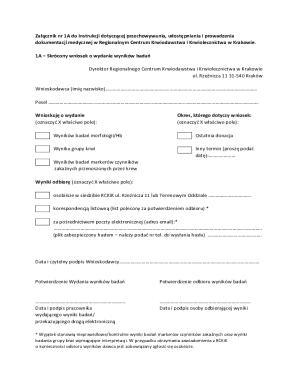 1A Short Application for Medical Test Results