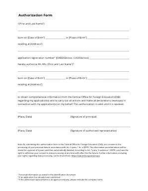 Authorization Form