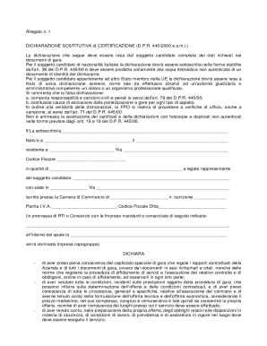 Italian Self-Certification Declaration