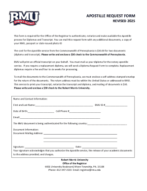 Apostille Request Form