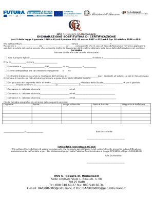Italian Self-Certification Form