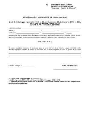 Italian Disability Declaration Form