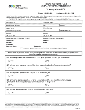 Health Partners Plans Prior Authorization Request Form