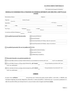 Italian Education Leave Request Form