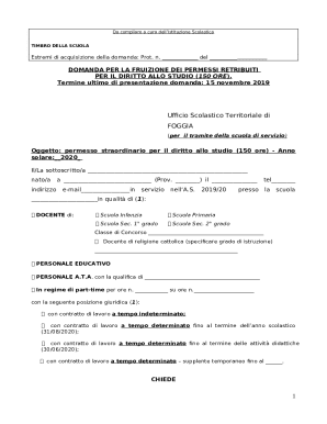 Italian School Study Leave Application