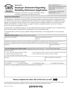 Washington Disability Retirement Application
