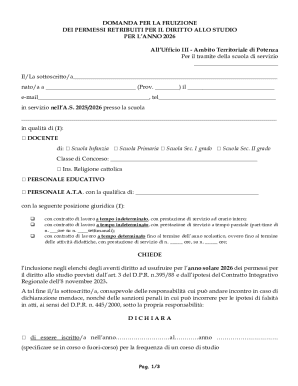Italian Study Leave Request Form