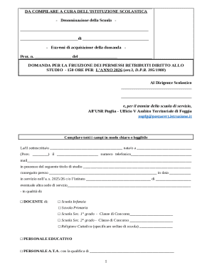 Italian School Study Leave Application Form