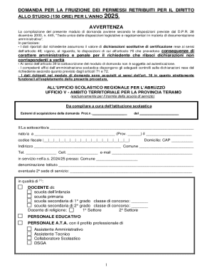 Italian Education Leave Request Form 2025