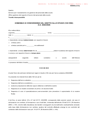 Italian Study Leave Request Form
