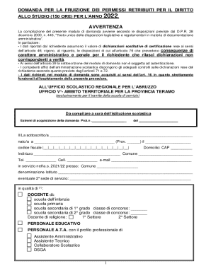 Italian Study Leave Application Form