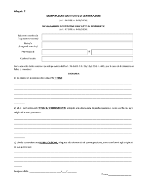 Italian Self-Certification Form