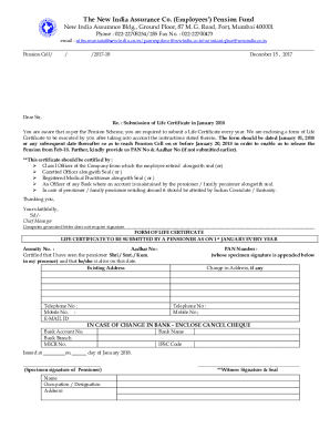 Life Certificate Form