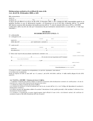 Italian Civil Status Declaration Form