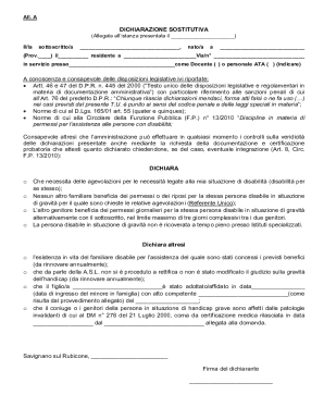Italian Disability Assistance Declaration Form