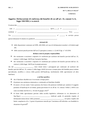 Italian Disability Benefits Declaration Form