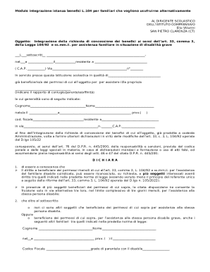 Law 104 Family Benefit Integration Request