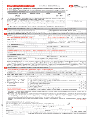 HSBC Mutual Fund Application Form