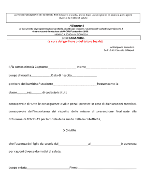 Parental Declaration for School Reentry