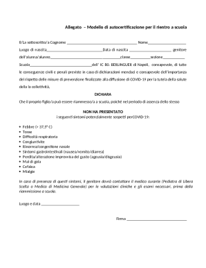 School Reentry Self-Certification Form