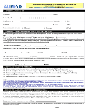 Request for Advance Payment for Healthcare Expenses