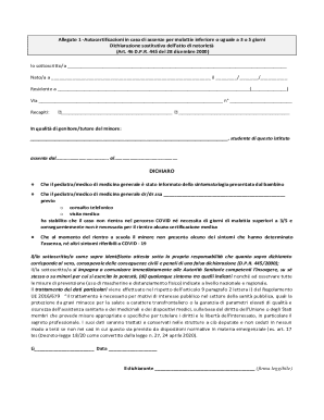 Italian School Absence Self-Certification Form