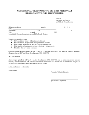GDPR Data Processing Consent Form